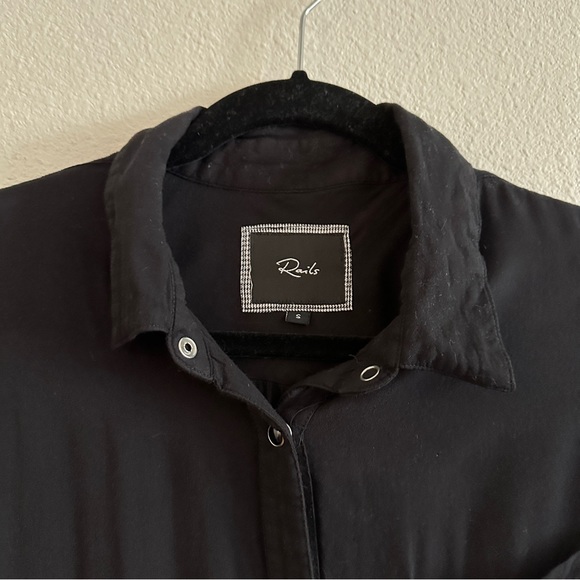 Rails Open Back Black Long Sleeve Top Size Small - Picture 3 of 5